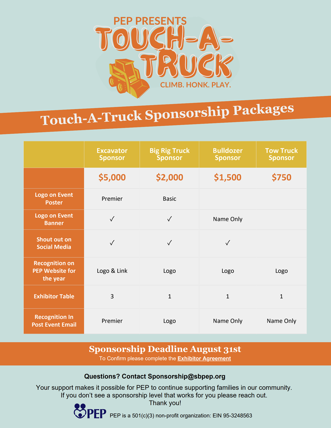 Touch-a-Truck Sponsorship Information